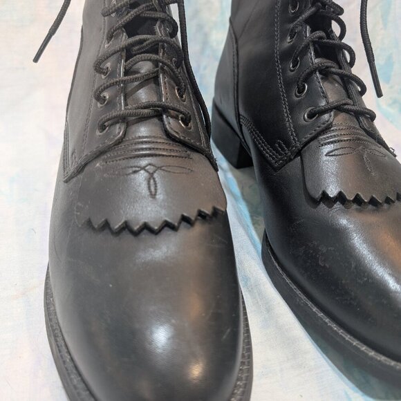 Ariat Heritage Lacer II Black Leather Lace-Up Boots - US 9.5 EE / EUR 42.5 W - Picture 3 of 10